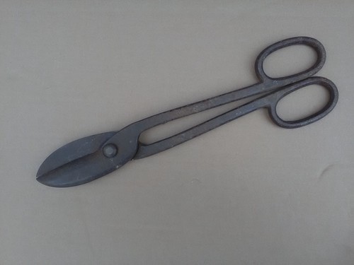 Vintage metal tin snips - tin,