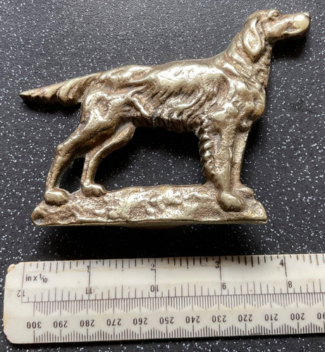 Vintage brass flat dog - flat,