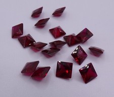 RED RUBY PRINCESS SQUARE CUT CORUNDUM LOOSE GEMS #8 - 7MM X 7MM