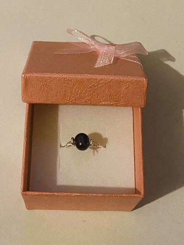 Silver natural black pearl - black,