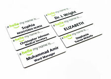 Personalised Hello My Name is Printed Green Logo Badge NHS Hospital Care Worker 