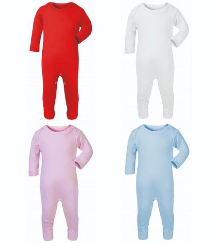 Plain chest cotton babygrow - plain,