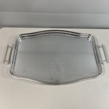 LARGE SILVER TONE SERVING TRAY