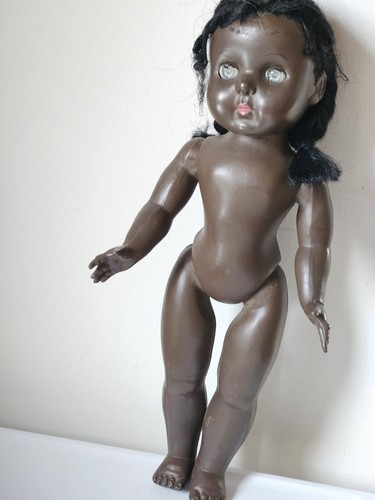 Vintage black doll with - 12",