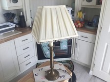 Vintage Laura Ashley Heavy Brass Based Candle Lamp and Shade