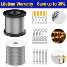 Stainless Steel Garden Wire Rope Kit Cable Wire Rope Catenary Wire Kit 30/50M