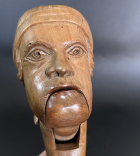 Antique Black Forest Man in head scarf Carved  NUTCRACKER Wooden Treen