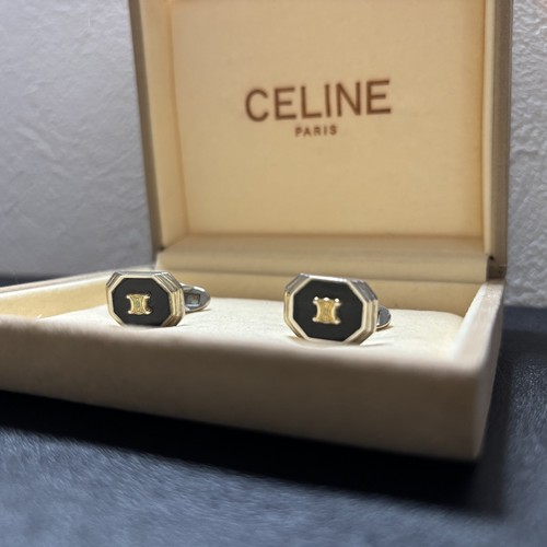 Celine vintage logo cufflinks - vintage,
