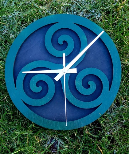 Handmade wooden wall clock - handmade,