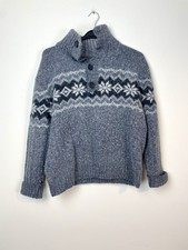 Marks & Spencer North Coast Grey Fair Isle Knit Jumper XL 44-46”