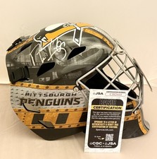 Marc Andre Fleury signed Pittsburgh Penguins Full Size Goalie Mask #1 JSA