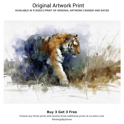 Walking tiger print on matte - walking,