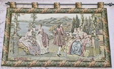 Tapestry Gobelin Scene Of Romantic Life Original Antique,seal of authenticity 