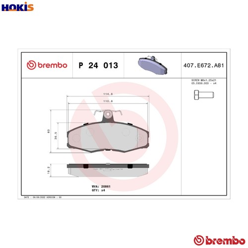 Brake pad set - brake, 24