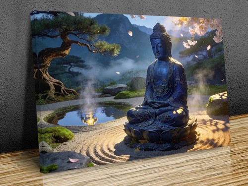 Serene blue meditating buddha - serene,
