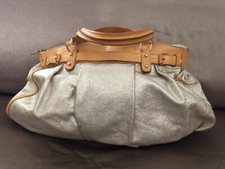 Vanessa Bruno Silver and Light Brown Leather Bag from Paris
