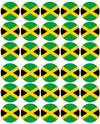 Jamaica flag cupcake toppers - jamaica,