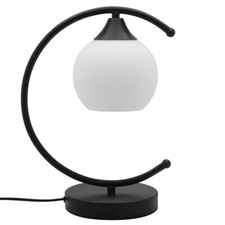 Arch Black Table Lamp Opaque Glass Globe Shade Desk Lamp Opal Sphere T502