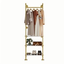 XL Industrial Pipe Garment Rack Space Saver for Walk-in Wardrobes Retail Display