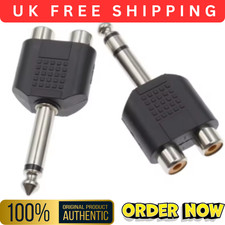 6.35mm MONO/Stereo Jack to 2 x