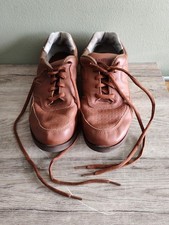 Drakes Pride Leather Upper Brown Bowls Shoes UK 7 Lace Up Unisex Lawn Bowling 