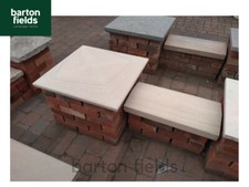 Pier Caps: Natural Mint Sandstone 600x600mm Apex Style Pier Caps - Delivered