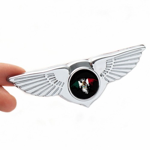 Chrome black wing badge car - black,