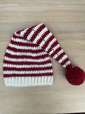 Handmade Christmas  O-3 Months, Long Tail pom pom baby hat, Photo Prop
