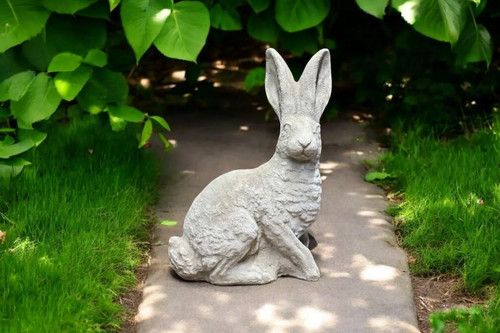 Sitting bunny stone statue - bunny,