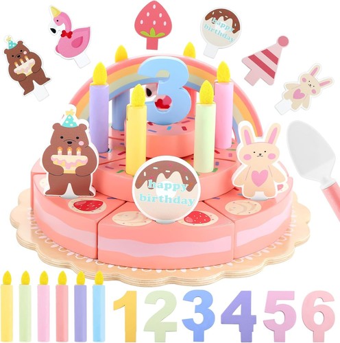 Wooden birthday party cake - party,
