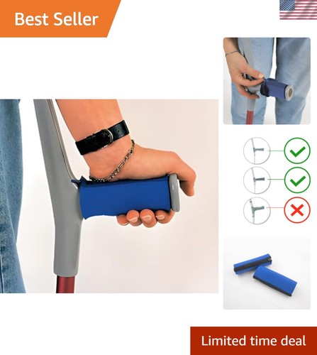 Neoprene crutch grips blue - neoprene,