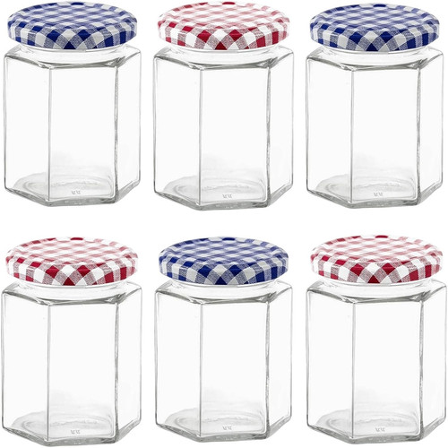 Glass jam jars - glass, 6,
