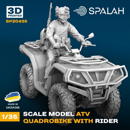Atv quad bike with rider - with, 1/35