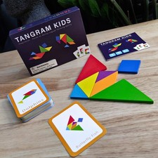 Tangram Kids Educational Wooden Puzzle Set Geometric Shapes Learning