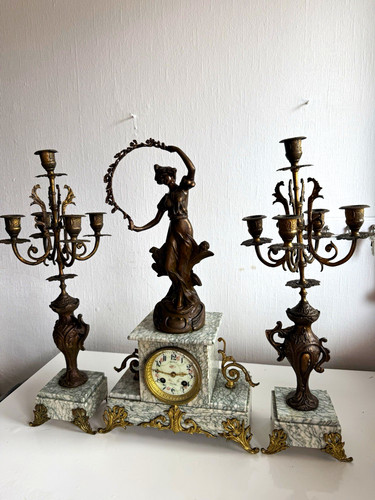 Speller mantel clock marble - mantel,