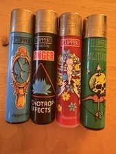 Clipper Lighters 4X Random Designs Used Lighters In Working Condition