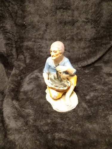 Vintage porcelain fisherman - porcelain,