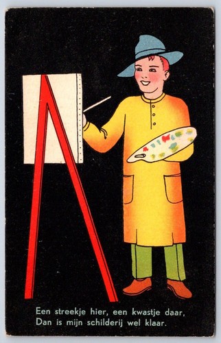 Antique dutch postcard - postcard, artist