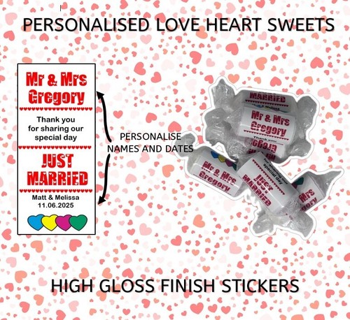 Personalised love heart sweets - personalised,