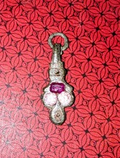 Upcycled Pendant, Tudor Sword Decoration Adorned With  2 Pink Sapphires & Ruby