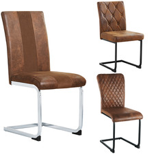4PCS Dining Chairs Faux Suede