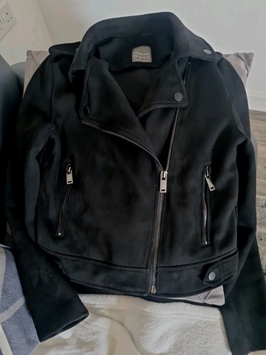 Suedette black biker - suedette,
