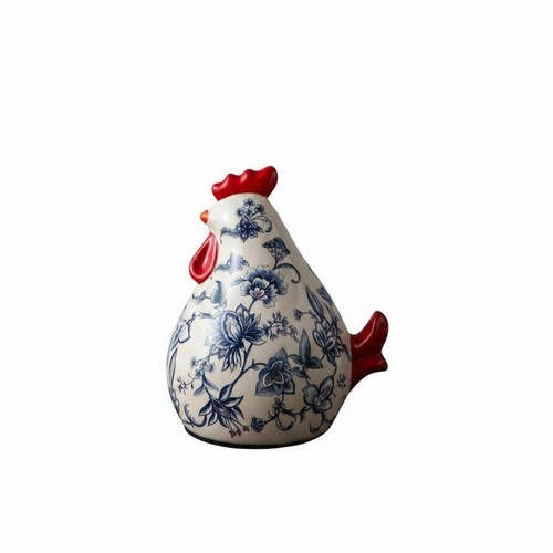 Ceramic cockerel figurine ice - ceramic,