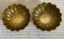 Pair of Brass Scalloped Bowl, Trinket Dish, clamshell, Shell Vintage Art Deco