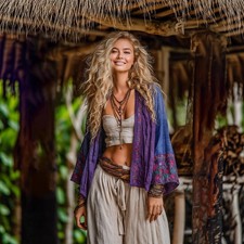 Boho Embroidered Linen Kimono