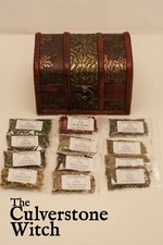 Chest of 12 Herb Sachets - Witch Wicca Pagan Witchcraft Charm Spells Ritual