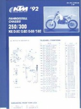 1992 KTM 250 300 MX DXC EXC EGS TXC Motorcycle Chassis Spare Parts Poster Man...