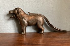 Antique Cast Iron Standing Dog Nutcracker with some of original copper finish