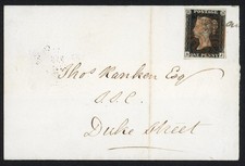 SG2pl7 1841 (FEB 13) wrapper (no side flaps), franked 1d black, plate 7
