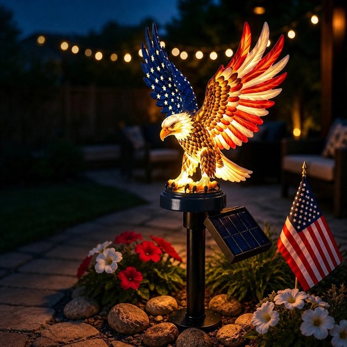 Solar eagle garden stake light - eagle,